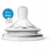 2 TETINES NATURAL 3M+ 3 TROU AVENT 2.0 SCF043/27