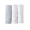 3 LANGES 70X70 ETOILES GRISES NOVATEX 8395006