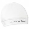 BONNET NAISSANCE VELOUR BLANC BISOUS 8075073