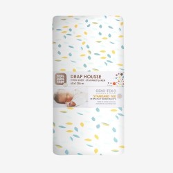 DRAP HOUSSE FEUILLES 60X120CM NOVATEX 8151016
