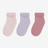 LOT 3 PAIRES CHAUSSETTE 0-6M ROSE MAUVE FRAMB