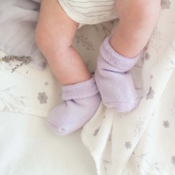 LOT 3 PAIRES CHAUSSETTE 0-6M ROSE MAUVE FRAMB