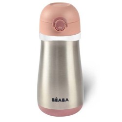 GOURDE INOX + ANSE 350ML OLD PINK BEABA 913522