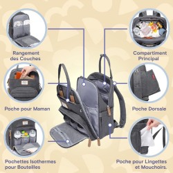 SAC A DOS A LANGER GRIS FONCE ART0233