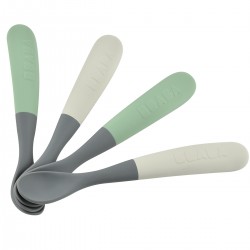 LOT 4 CUILLERES SILICONE MINERAL GREY GREEN 913576