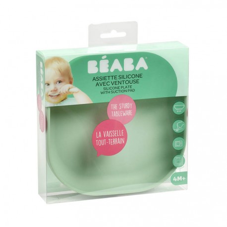 ASSIETTE SILICONE VENTOUSE VERT SAUGE BEABA 913551