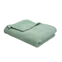 COUVERTURE SAUGE TRICOT FLANEL VERT SAUGE 8115067