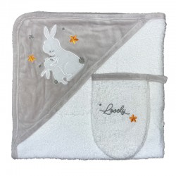 SORTIE DE BAIN + GANT LAPIN GALATEXE LAP106
