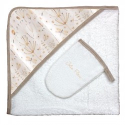 SORTIE DE BAIN + GANT FLEURS GALATEXE FLEURS106