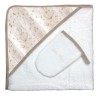 SORTIE DE BAIN + GANT FLEURS GALATEXE FLEURS106