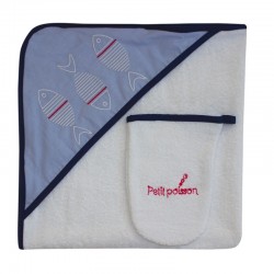 SORTIE DE BAIN + GANT FISH GALATEXE FISH106