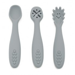 3 CUILLERE APPRENTISASGE GRIS BABIREVA ART0235