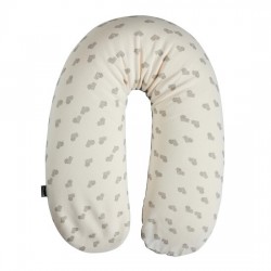 COUSSIN DE MATERNITE JERSEY GRIS NID D ABEILLE