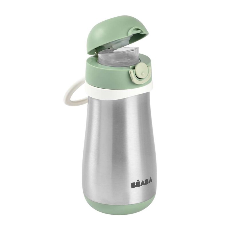 GOURDE INOX + ANSE 350ML SAGE GREEN BEABA 913539